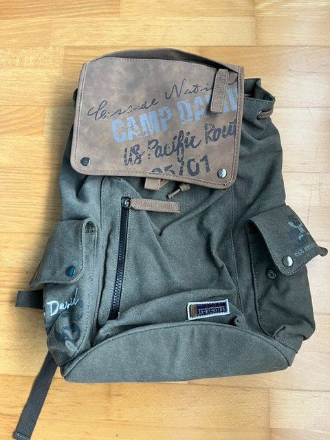 Zaini: Camp David Rucksack khaki Canvas neu! – Nuovo (secondo la descrizione) da Neuenegg venduto da Medusa38