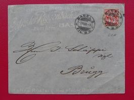 ZIERBIEF mit ZIFFERMUSTER: 61B Brief von BASEL nach BRUGG, R