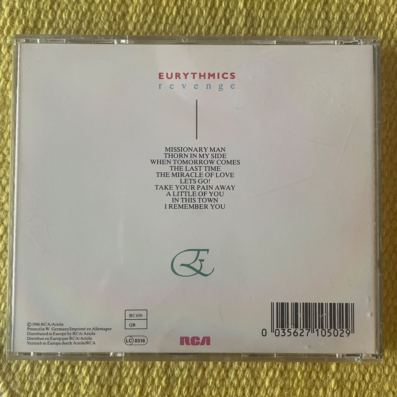 CDs: EURYTHMICS-REVENGE – D'occasion à Rorschacherberg par CD-Roli 1