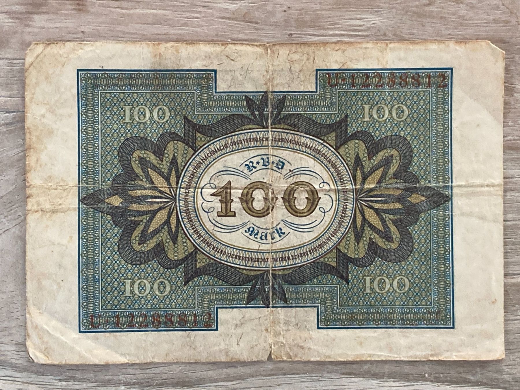 Billets de banque: 1920 Reichsbanknote Hundert Mark – D'occasion à Buchrain par Blochha 1
