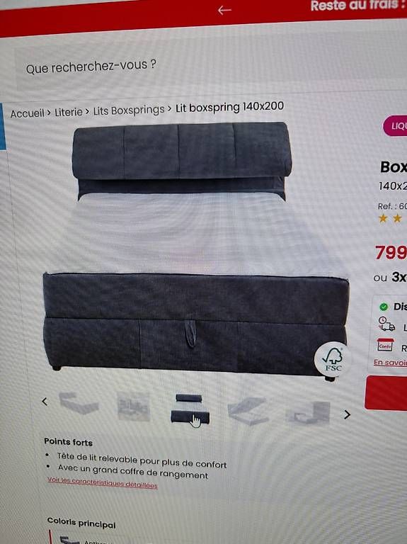 Conforama Letti: Lit boxpring 120 x 200 – Usato da La Chaux-de-Fonds venduto da zab234 3