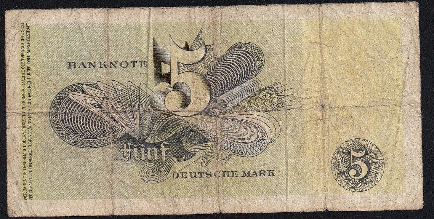 Banconote: Deutschland 5 Mark 1948 – Usato da Brugg AG venduto da banknoten_muesli 1