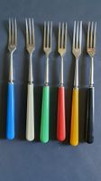 Vintage 6 Fonduegabeln in 6 Farben / aus den 60er Jahre