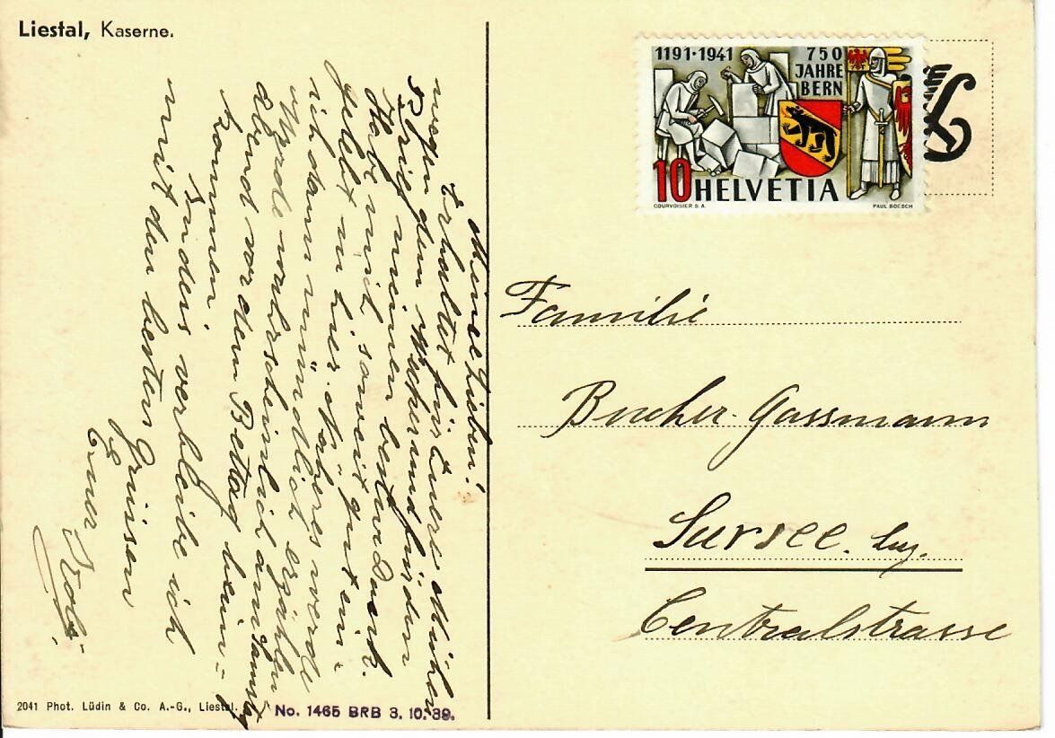 Cartes postales: Liestal  1941 – D'occasion à Hochdorf par Ziegel-16 1