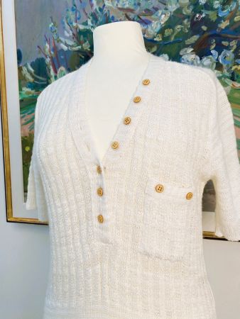 Vintage Retro Kleid aus 60ger, Heinzelmann weiss Häkel  38