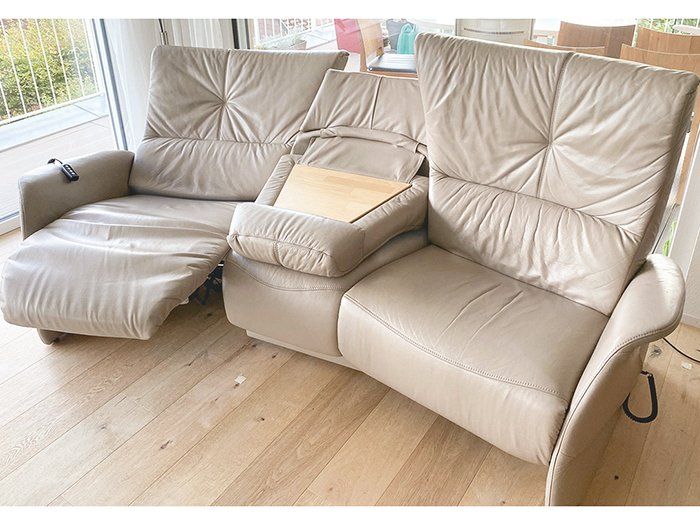 Himolla Divani: Sofa 2er + 3er Sitzgarnitur, Echtleder soft grey – Usato da Hauenstein venduto da Ks9491 2