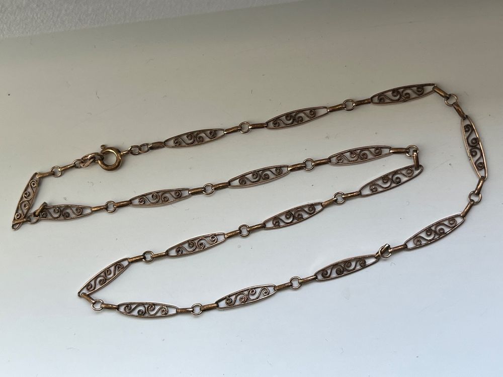Collier Lourd Plaqué Or Vintage – Poinçonné 125g, Bijou Imposant, Occasion