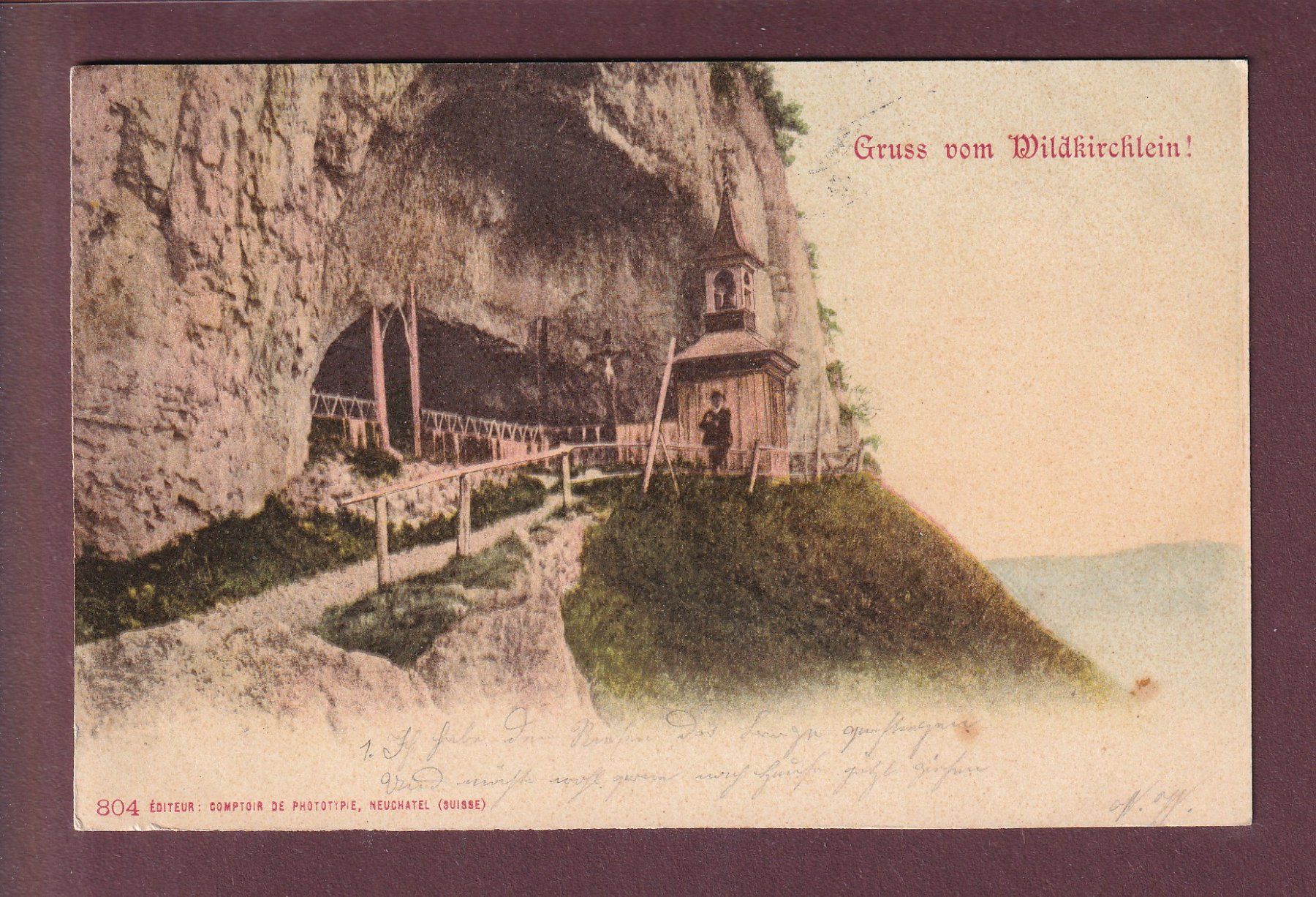 Cartoline postali: Gruss vom WILDKIRCHLEIN - 1901 CPN – Usato da Pully venduto da nicecards