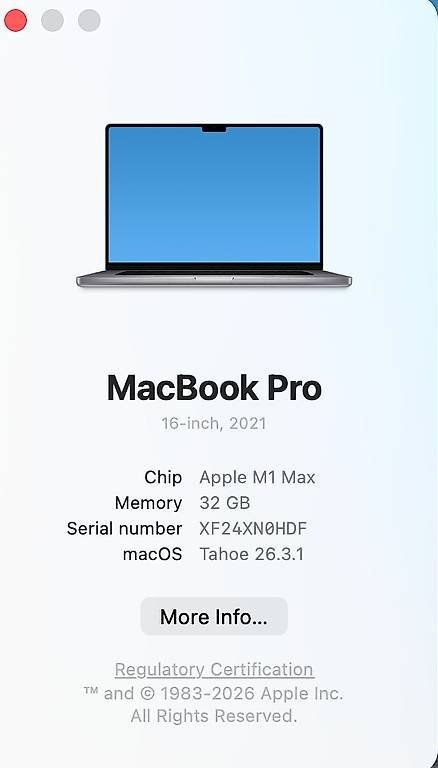 Apple Notebooks: MacBook Pro 16" M1 Max, 32GB RAM, 1TB, 32-c GPU, US Keyboard – Gebraucht aus Geneve von oaltun 1