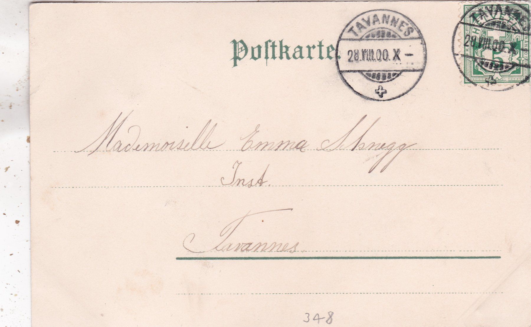 Ansichtskarten: Kitsch Blumen aufgeklebt 1900 – Gebraucht aus Herisau von Lisegrat2008 1