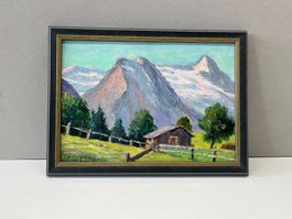 Gemälde bei Grindelwald von F.J. Erismann 1981    (ID S256)