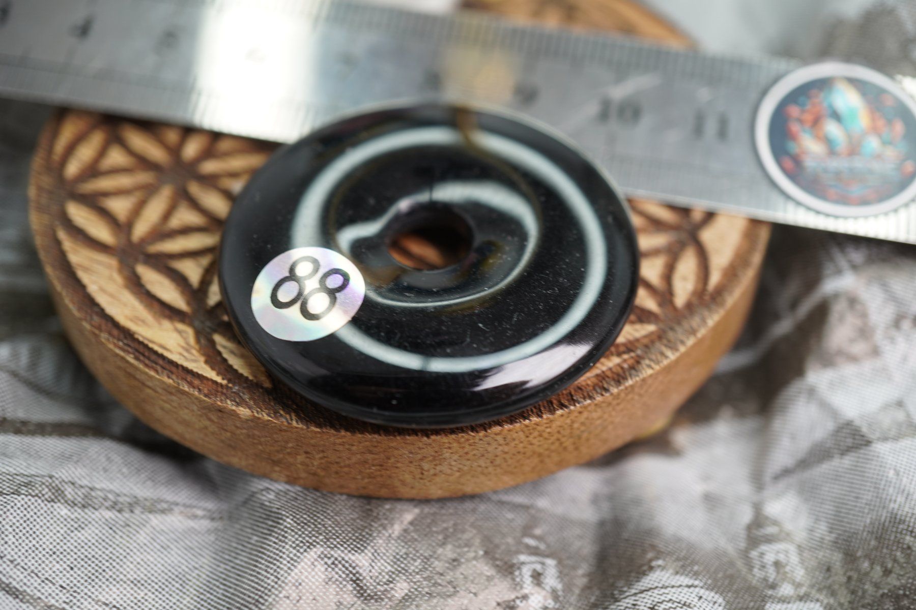 Minerali & Pietre curative: Obsidian Schwarz    ca40mm     Top  Pi Scheibe – Nuovo e nell'imballaggio originale da Eschenbach SG venduto da topstone 3