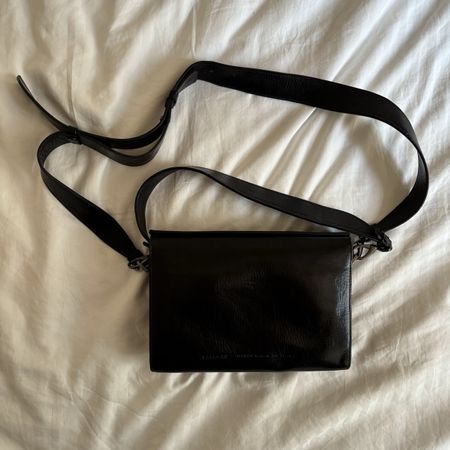 Elegant leather handbag Balagan glossy black