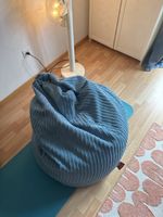 Sitzsack Lounge Pug blau Cord Stoff guter Zustand