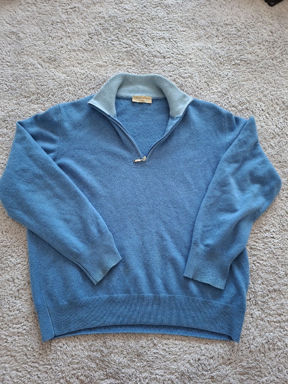 Pulls & Sweat-shirts: Pull zippé André Maurice Cachemire bleu clair  – D'occasion à Renens VD par ser_j2fn