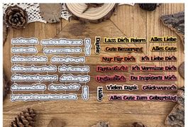 Neues Stanzschablonen-Set 3-D Worte