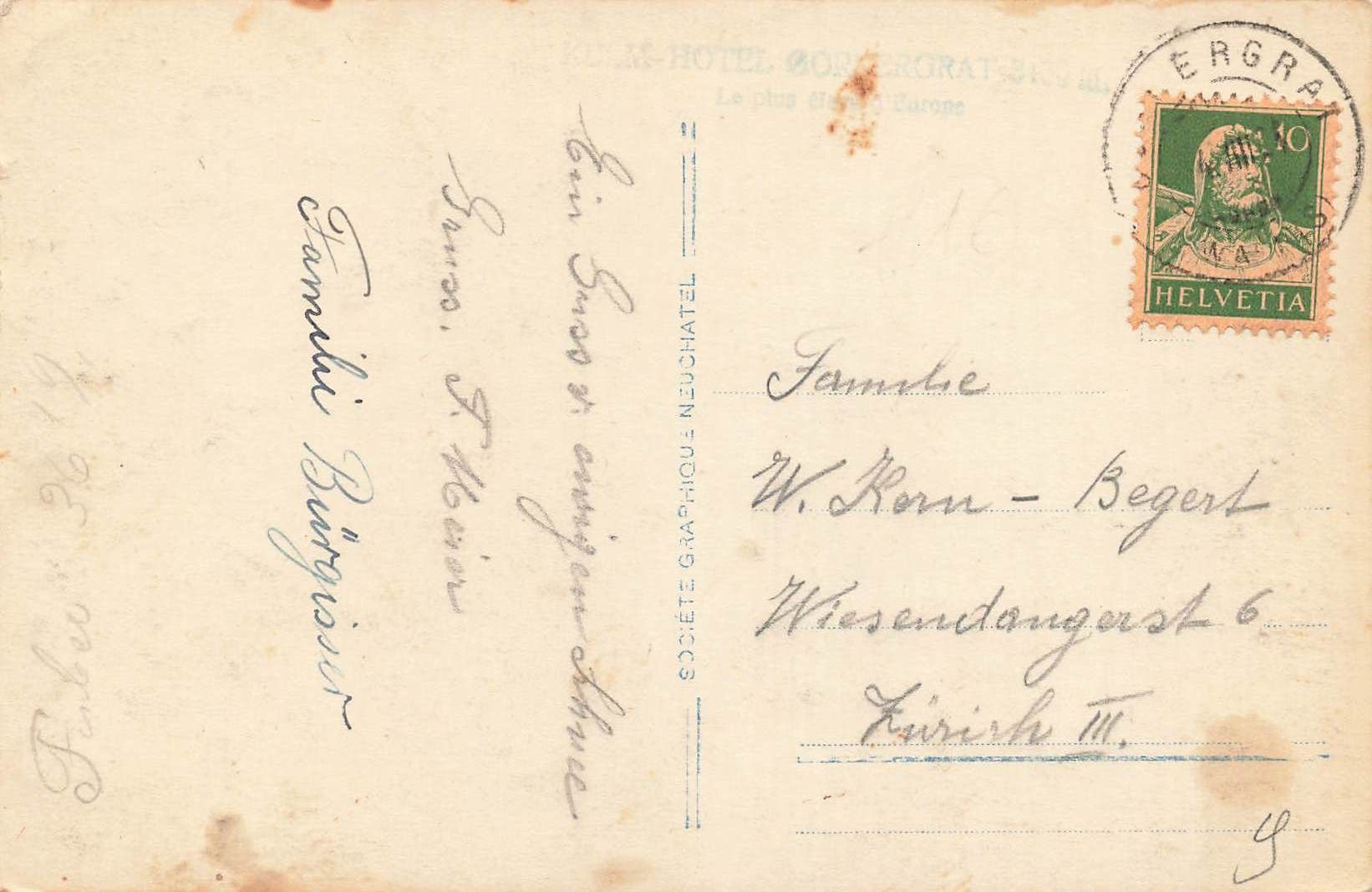 Cartoline postali: Gornergratbahn und Breithorn VS Bahn – Usato da Biasca venduto da Blenio71 1