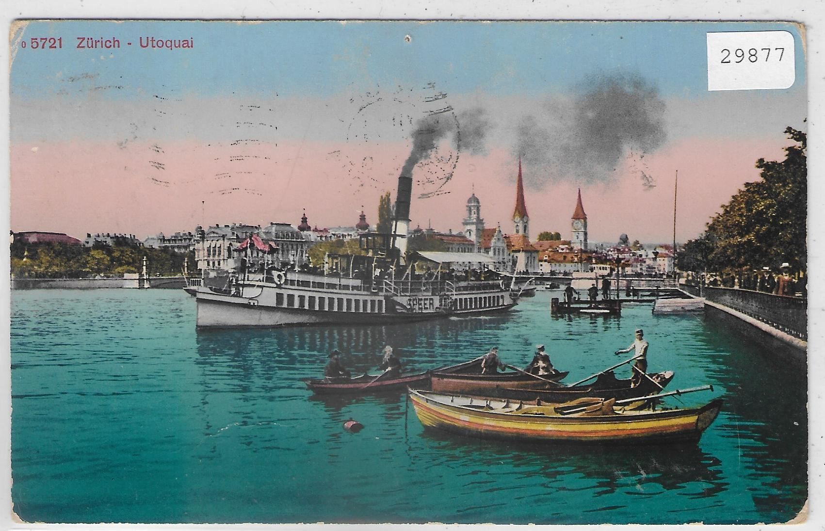 Cartoline postali: Zürich - Utoquai - Litho – Usato da Ettingen venduto da Kartenplanet