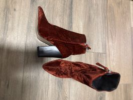 Stiefeletten Samt Rostrot Blockabsatz Grösse 39 gut
