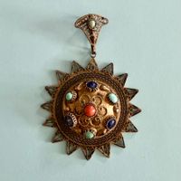 Medaillon orientalisch mit runden Schmucksteinen (6.5x9cm)