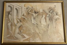 JÖRG GÖRG „Intermezzo“  monumentale Lithographie, gerahmt