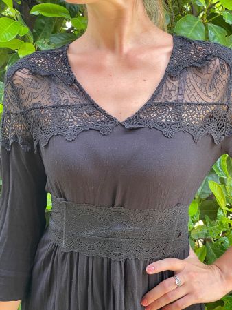 Bell abito a maglia di viscosa con pizzo-M/L-chic e elegante