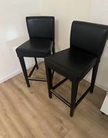 Barhocker schwarz Kunstleder 2er Set guter Zustand
