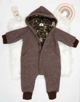 Wollwalk Overall - indianer Waldtiere - Taupe Gr. 86 - NEU