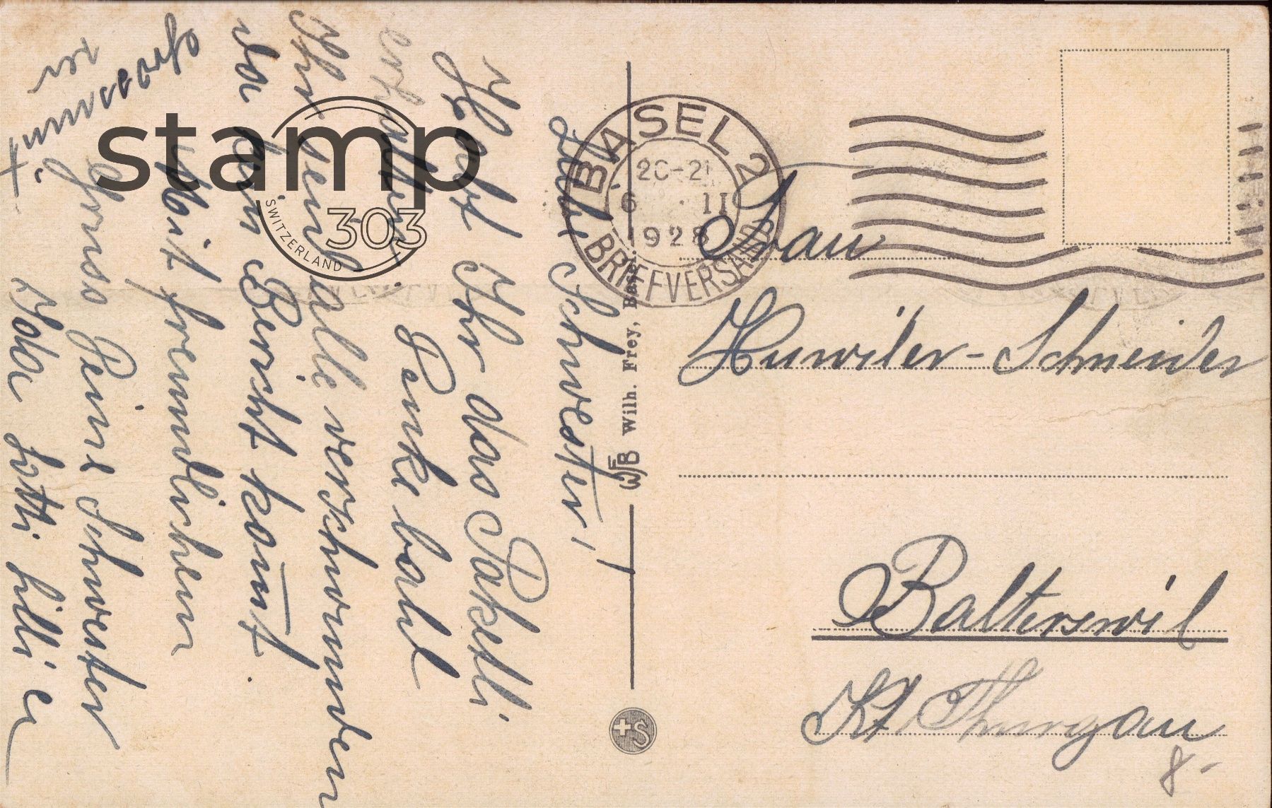 Cartoline postali: 1928 AK Basel Bundesbahnhof – Usato da Eggersriet venduto da stamp303 1