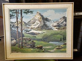 Phantastisches Gemälde Matterhorn, signiert