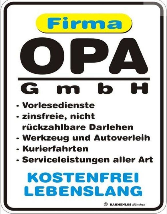 Schild Firma Opa 1