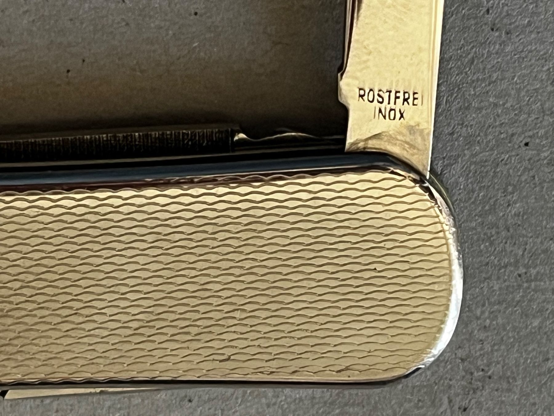 Solingen Coltelli tascabile: Sackmesser OMEGA Solingen 58 mm - mit Etui – Usato da Zürich venduto da FV.vintage 5