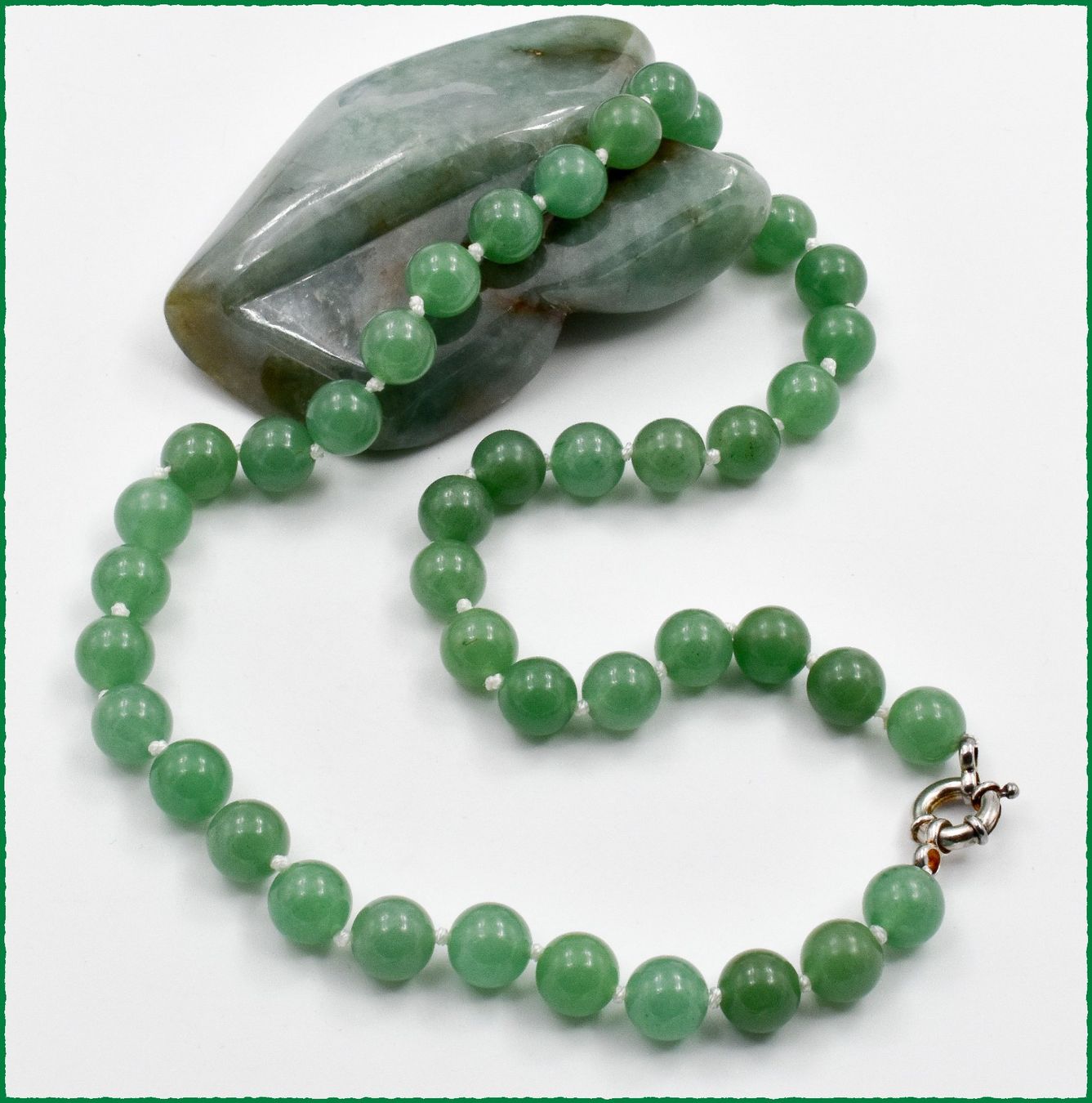 Catenine: ♛ Wunderschöne Jade - Kette ca. 52.5cm 925 Silber – Nuovo e nell'imballaggio originale da Oberglatt ZH venduto da Hot-Spot 3