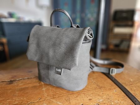 Neuer ZWEI Rucksack; Nubuk-Leder; Stone; MADEMOISELLE.M MR8