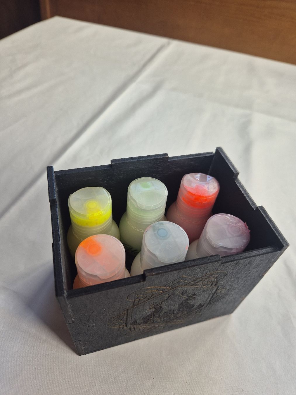 Farben: Glow Paint Set 6 Farben Holzkiste  – Gebraucht aus Winkel von comeyerli 3