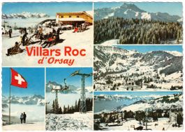 Villars - 6 Bild AK Roc d'Orsay