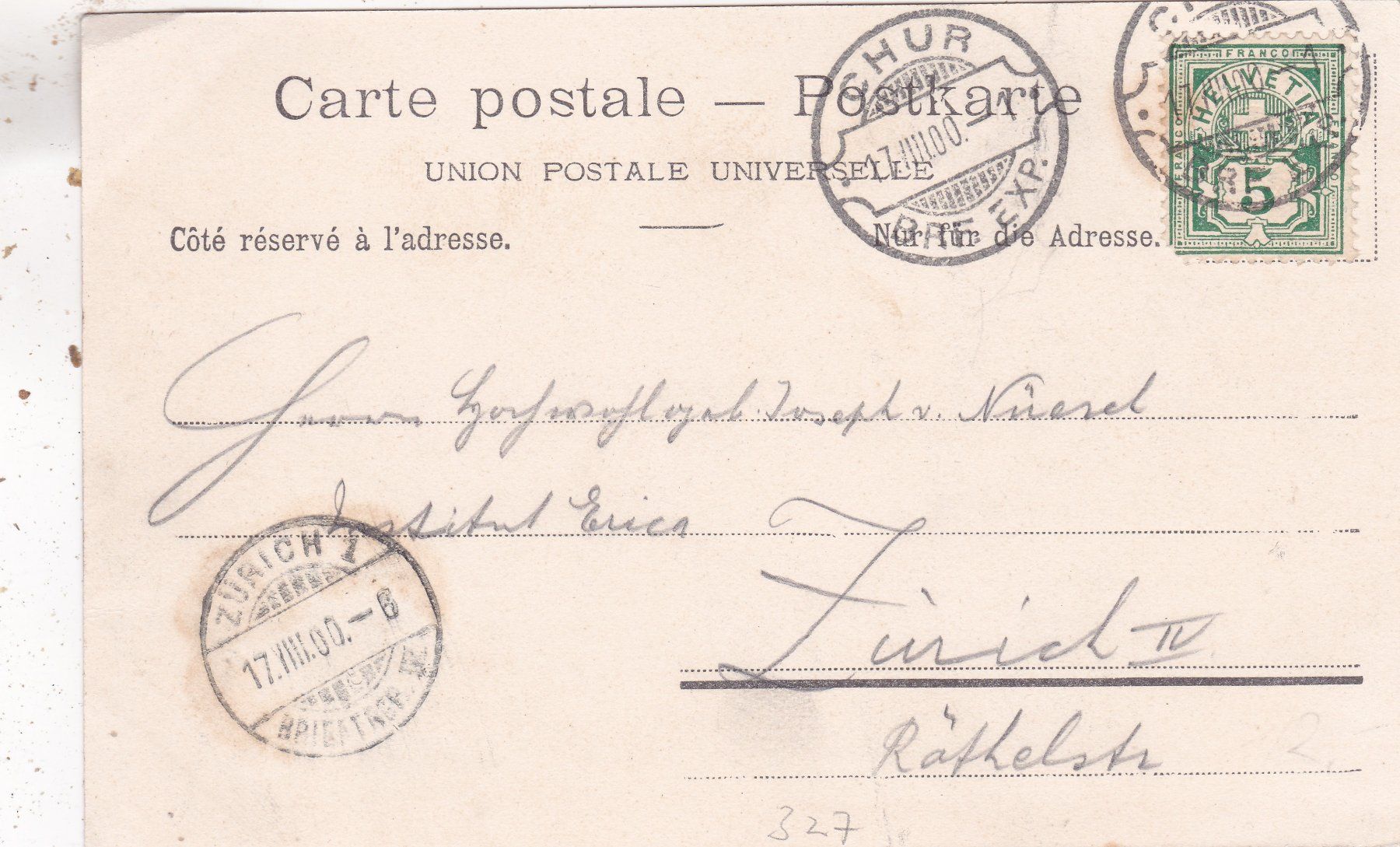 Cartoline postali: Kitsch Kunst Schweizer Landschaft Chalet de Oberland 1900 – Usato da Herisau venduto da Lisegrat2008 1