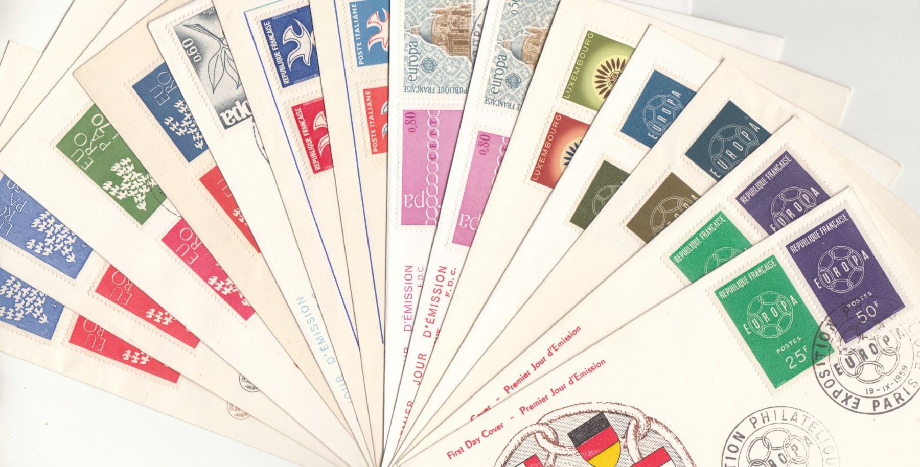 Alle Briefmarken: Europa FDC 14 divers 1958/71 – Gebraucht aus Bürglen TG von StampGraf