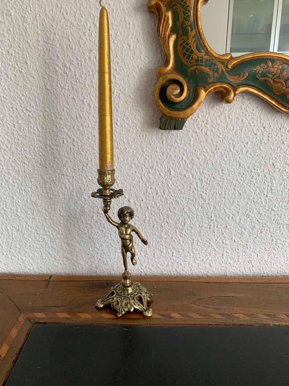 Kerzenständer: 2 Cherubin Messing Kerzenständer - Spieglbildlich - Putten – Gebraucht aus Zürich von ZHtobi 3