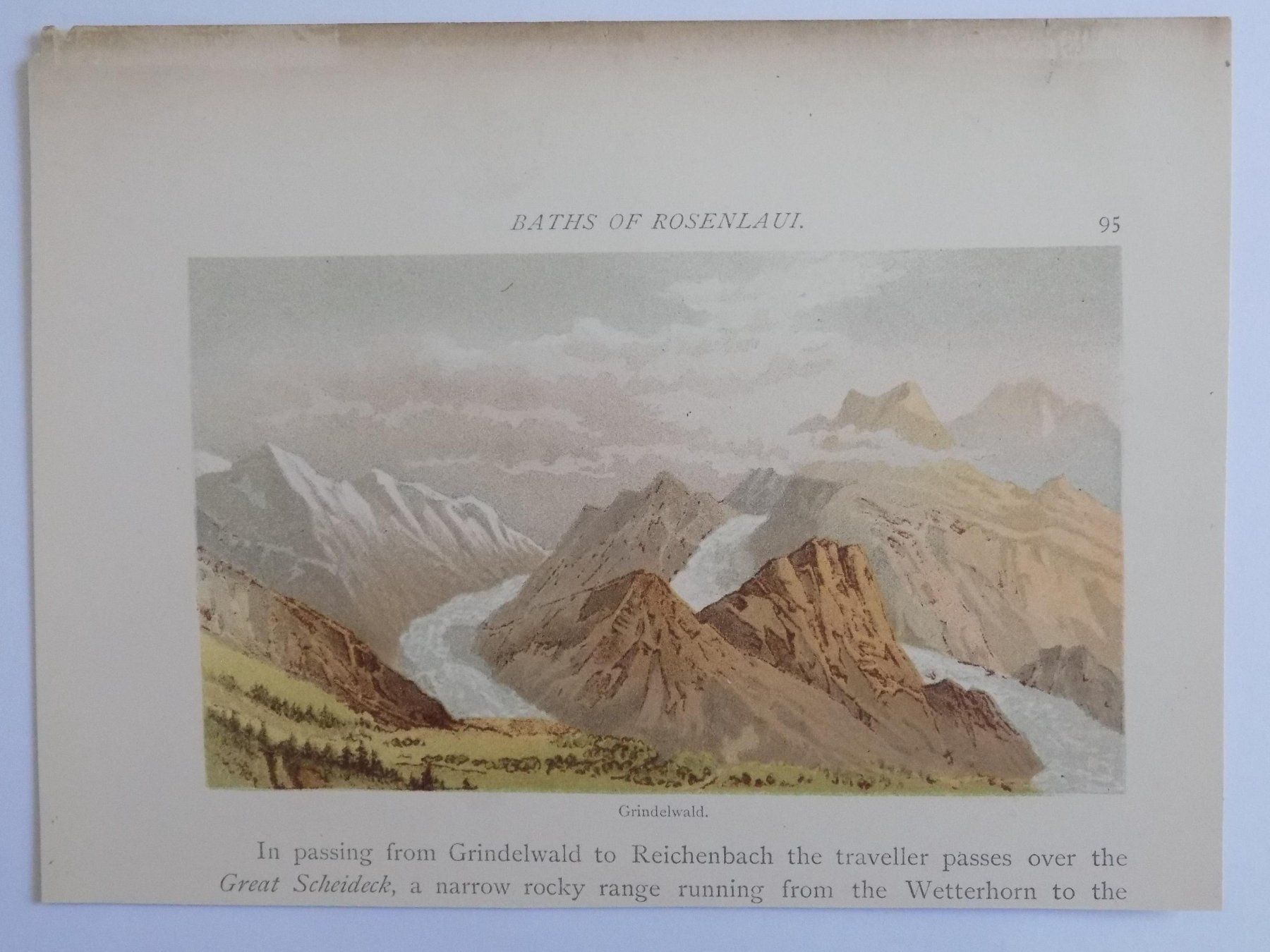 Incisioni: Grindelwald Gletscher koloriert – Usato da Risch venduto da Antikfee 1