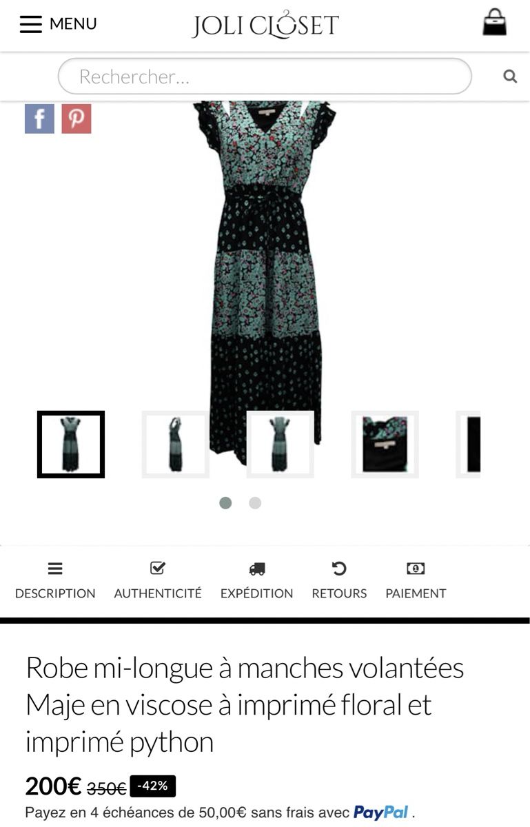 Maje Vestiti: Robe longue MAJE, T.2, motifs fleuris, viscose – Nuovo (secondo la descrizione) da Morges venduto da sandy069 9