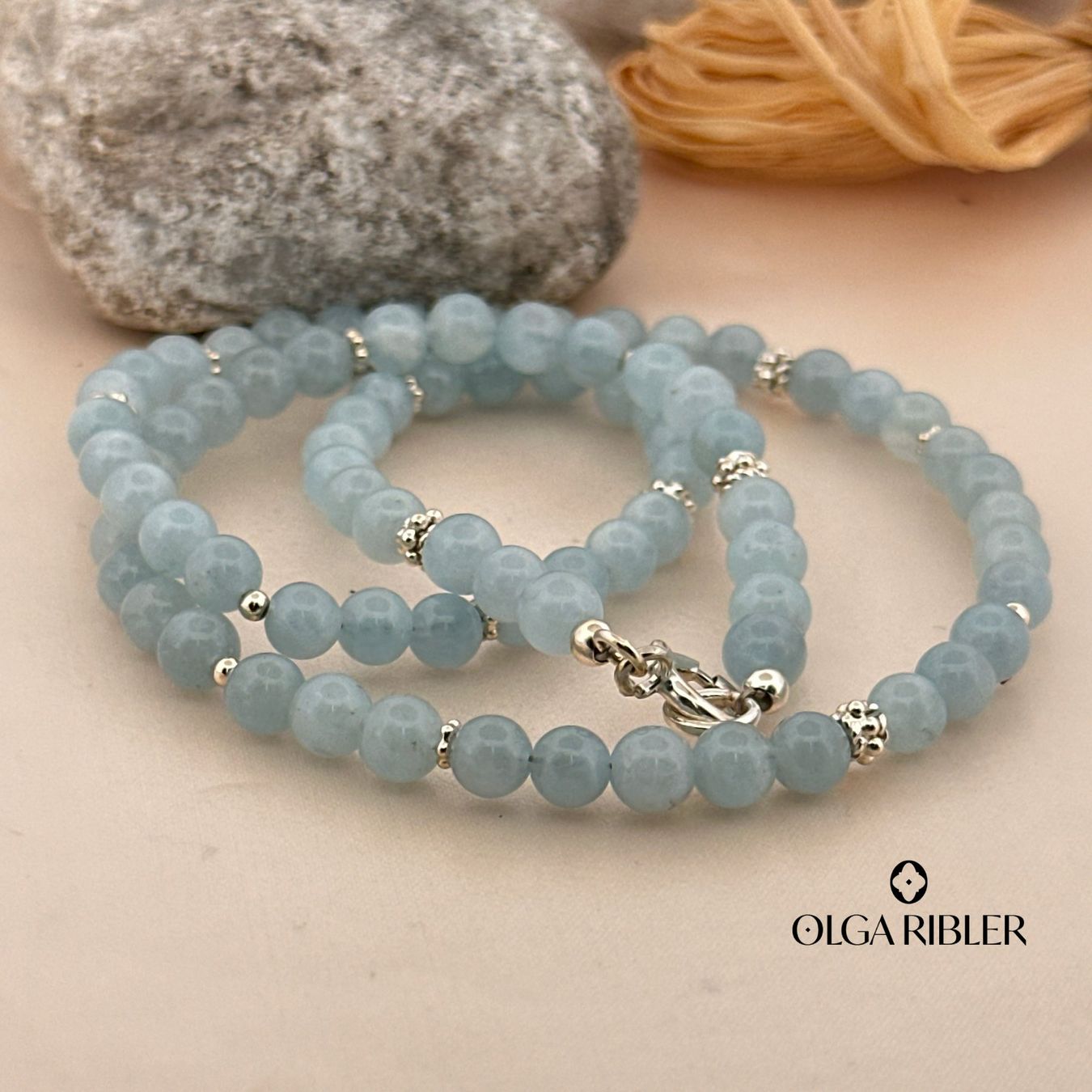 Olga Ribler Catenine: Collier Aquamarin, Silber - 44 cm – Nuovo (secondo la descrizione) da Luzern venduto da byolgaribleroutlet