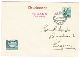 Lettre de Lugano BPA A105 a pour Luzern le 1.X.38