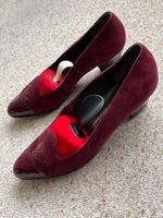 Bally Vintage Echtleder Pumps, Gr. 4 1/2, Weinrot