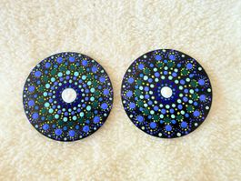 Hand Painted Dot Mandala Coaster Set (2 pcs) - Unique Gift!