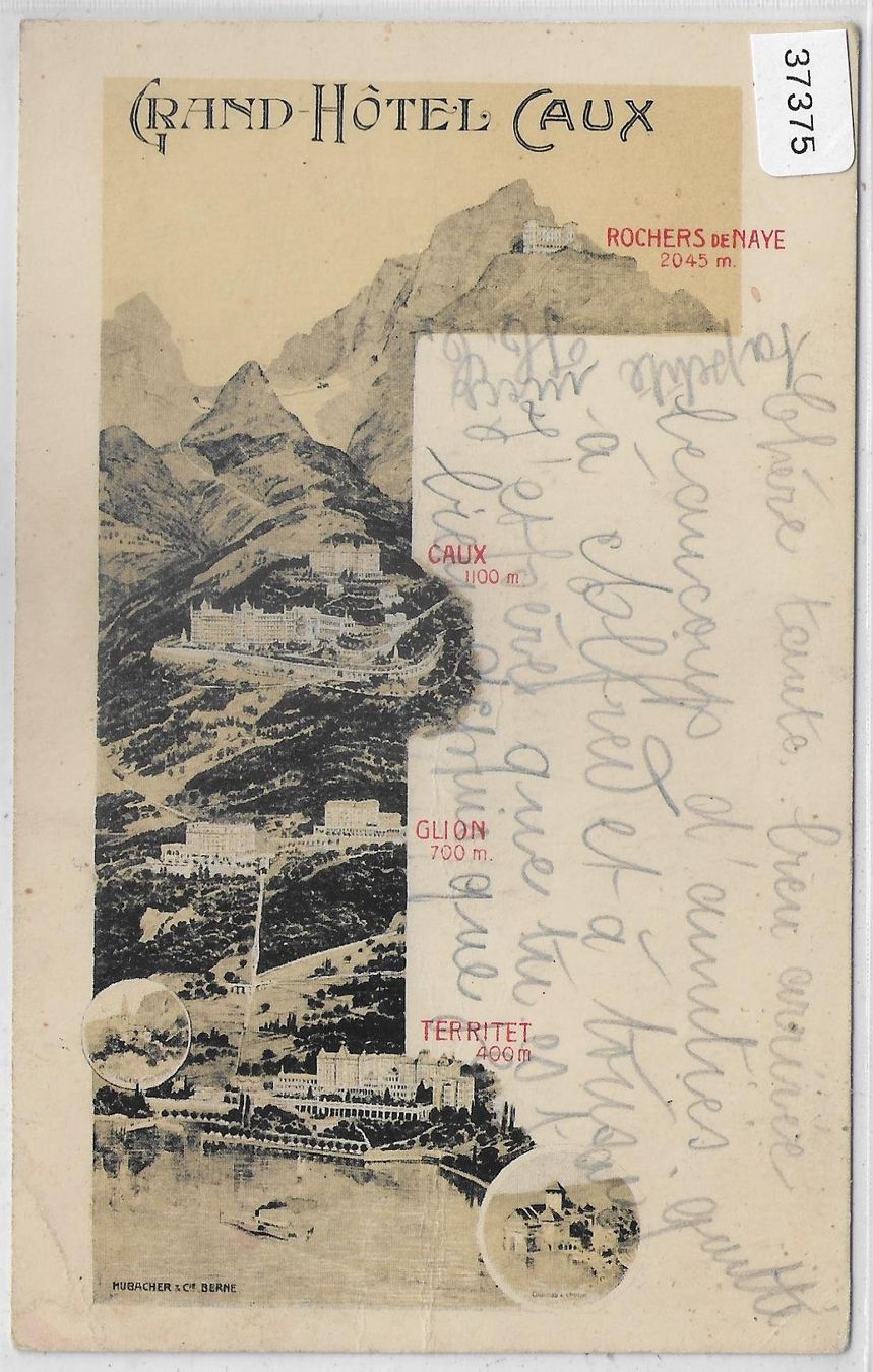 Cartoline postali: Grand Hotel Caux - Glion, Territet – Usato da Ettingen venduto da Kartenplanet