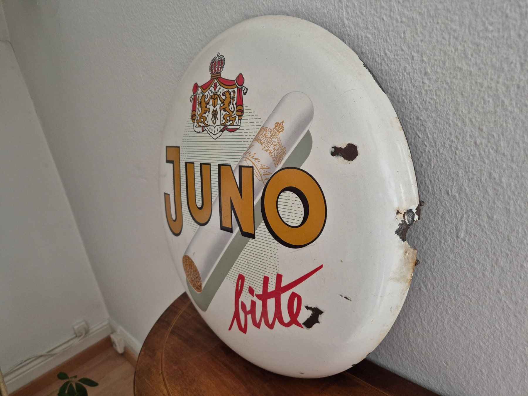 Schilder: Altes Emailschild Juno Zigaretten Emaille Schild Vintage – Gebraucht aus Schaffhausen von pfanis09 7