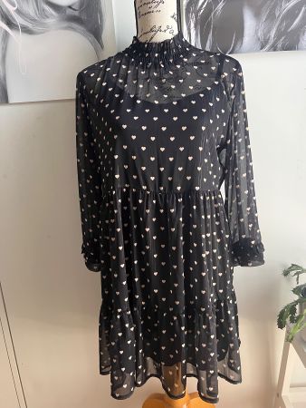 Babydoll-Kleid mit Herzen und Unterrock, Größe S