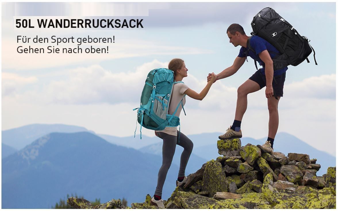 Zaini: Wanderrucksack 50L / 50L Rucksack / Trekkingrucksack – Nuovo e nell'imballaggio originale da Zürich venduto da MueDes 2