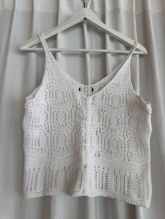 Strick Top weiss Gr. 36/38
